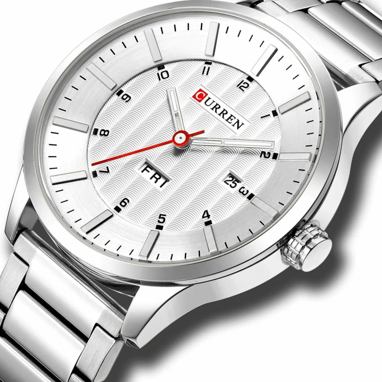 CURREN Men's Quartz Watch with Calendar - Classic Business Design, Stainless Steel Band 8316