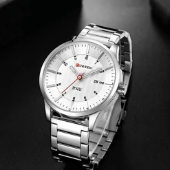CURREN Men's Quartz Watch with Calendar - Classic Business Design, Stainless Steel Band 8316