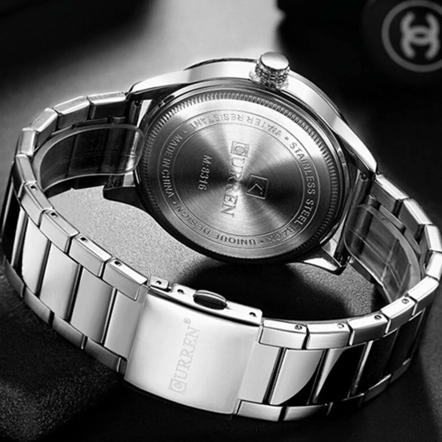 CURREN Men's Quartz Watch with Calendar - Classic Business Design, Stainless Steel Band 8316