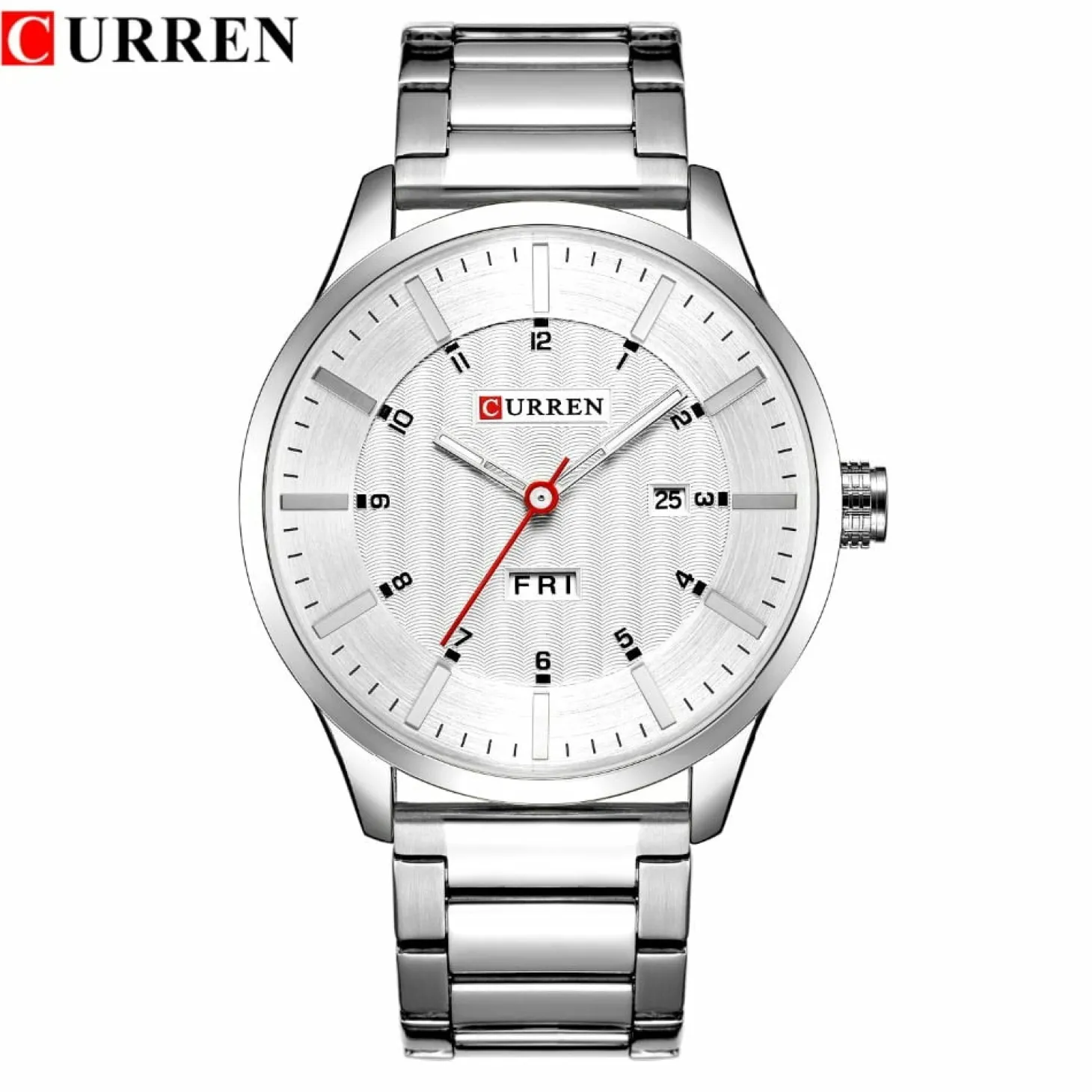CURREN Men's Quartz Watch with Calendar - Classic Business Design, Stainless Steel Band 8316