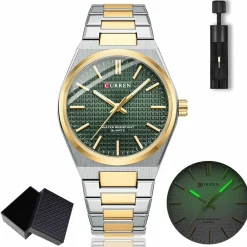 CURREN Men's Quartz Wristwatch with Stainless Steel Strap and Luminous Hands 8439