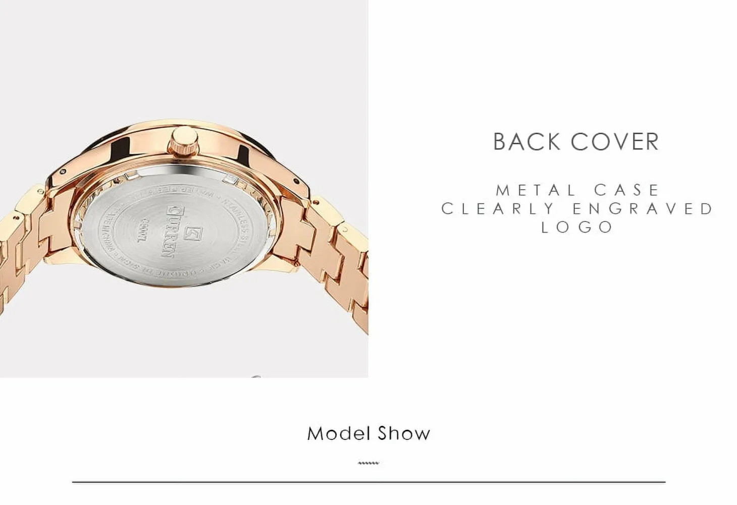 CURREN Women's Rose Gold Stainless Steel Quartz Watch 9007