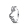 Damen Sparkling Asymmetric Wave Ring 192543C01-54