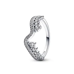 Damen Sparkling Asymmetric Wave Ring 192543C01-54