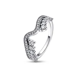 Damen Sparkling Asymmetric Wave Ring 192543C01-54