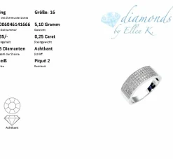 Diamonds by Ellen K. 585 Gold mit 85x Diamant zus. 0,25ct. Ring 41680126574686