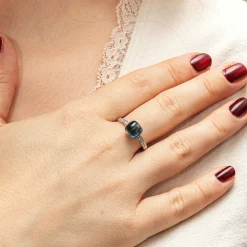 Diamonds by Ellen K. 585 Gold Blautopas Diamant 0,054ct. Ring 41677812924510