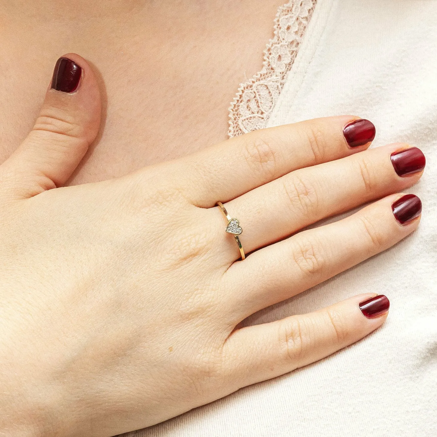 Diamonds by Ellen K. Gold 585 zweifarbig Herz-Motiv mit Brillanten 0,025ct. Ring 41677813416030