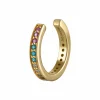 Ear Cuff 925 Silber gelb vergoldet Zirkonia bunt Rainbow 41184630243422