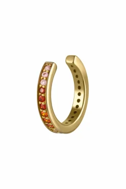 Ear Cuff 925 Silber gelb vergoldet Zirkonia bunt Rainbow 41184630243422