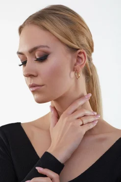 Ear Cuff 925 Silber gelb vergoldet Zirkonia bunt Rainbow 41184630243422