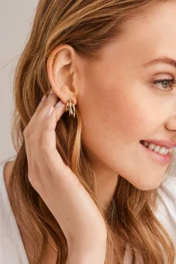 Ear Cuff 925 Sterling Silber gelb vergoldet Triple Design 41185106427998