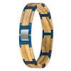 Edenhölzer Armband Holzarmband Holz Edelststahl braun blau
