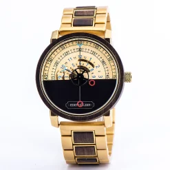 Edenhölzer Automatik Armbanduhr open life Holzuhr Nevis ED097-001