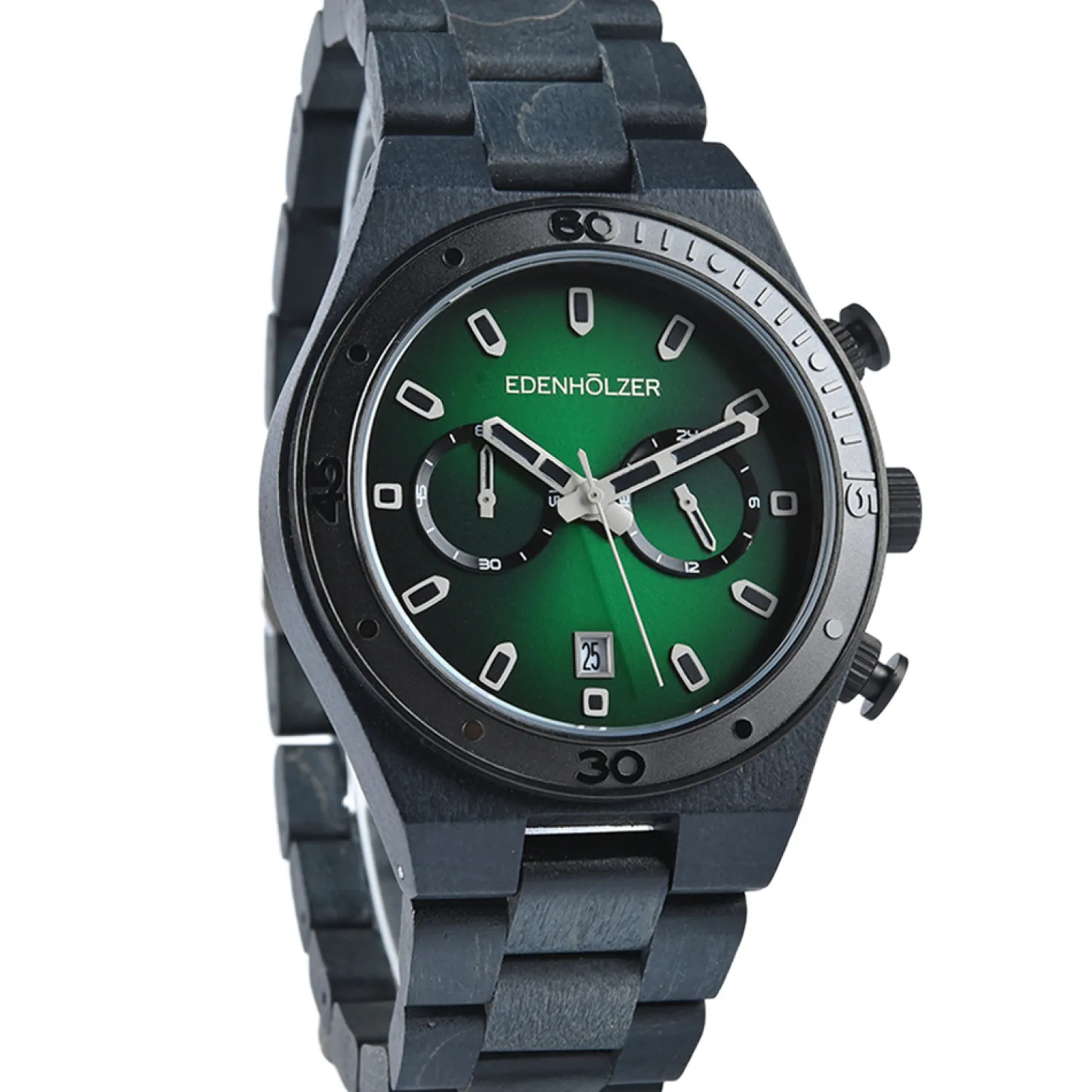 Edenhölzer Herren Armbanduhr Chronograph Hardlex Pico Datumsanzeige ED023-001