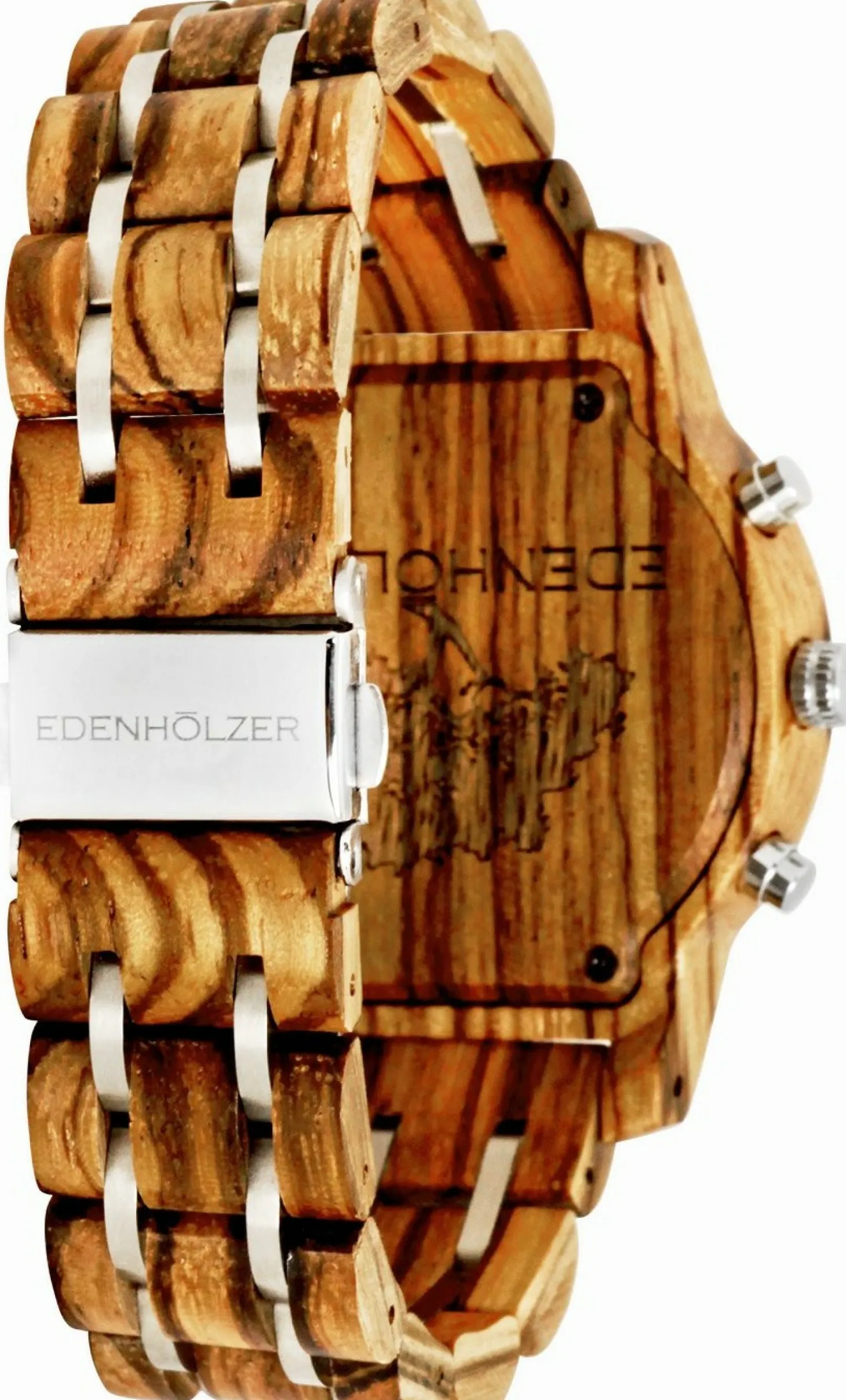 Edenhölzer Herren Armbanduhr Chronograph Hardlex Anegada Datumsanzeige