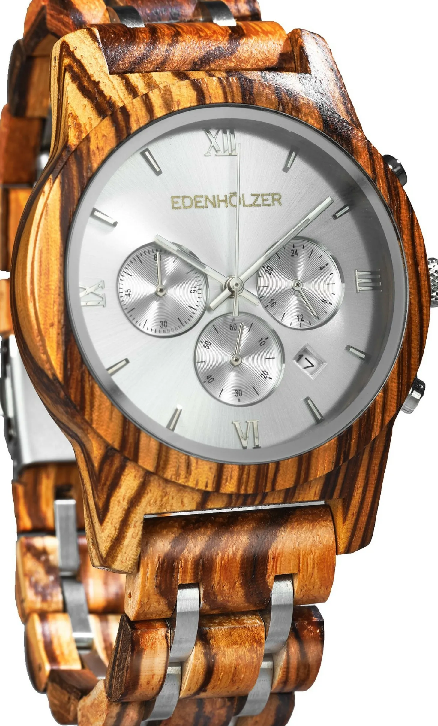 Edenhölzer Herren Armbanduhr Chronograph Hardlex Anegada Datumsanzeige