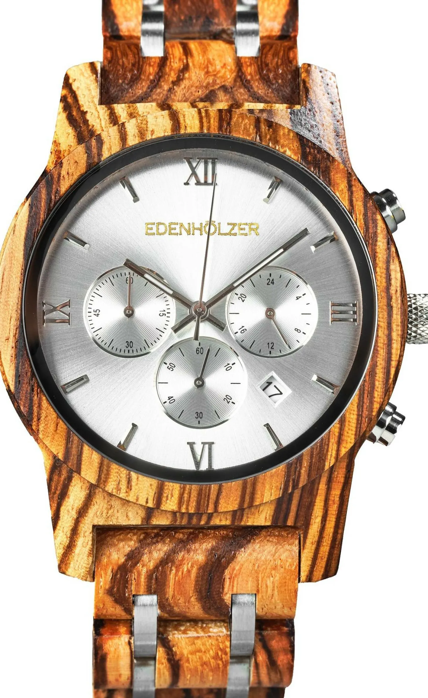 Edenhölzer Herren Armbanduhr Chronograph Hardlex Anegada Datumsanzeige