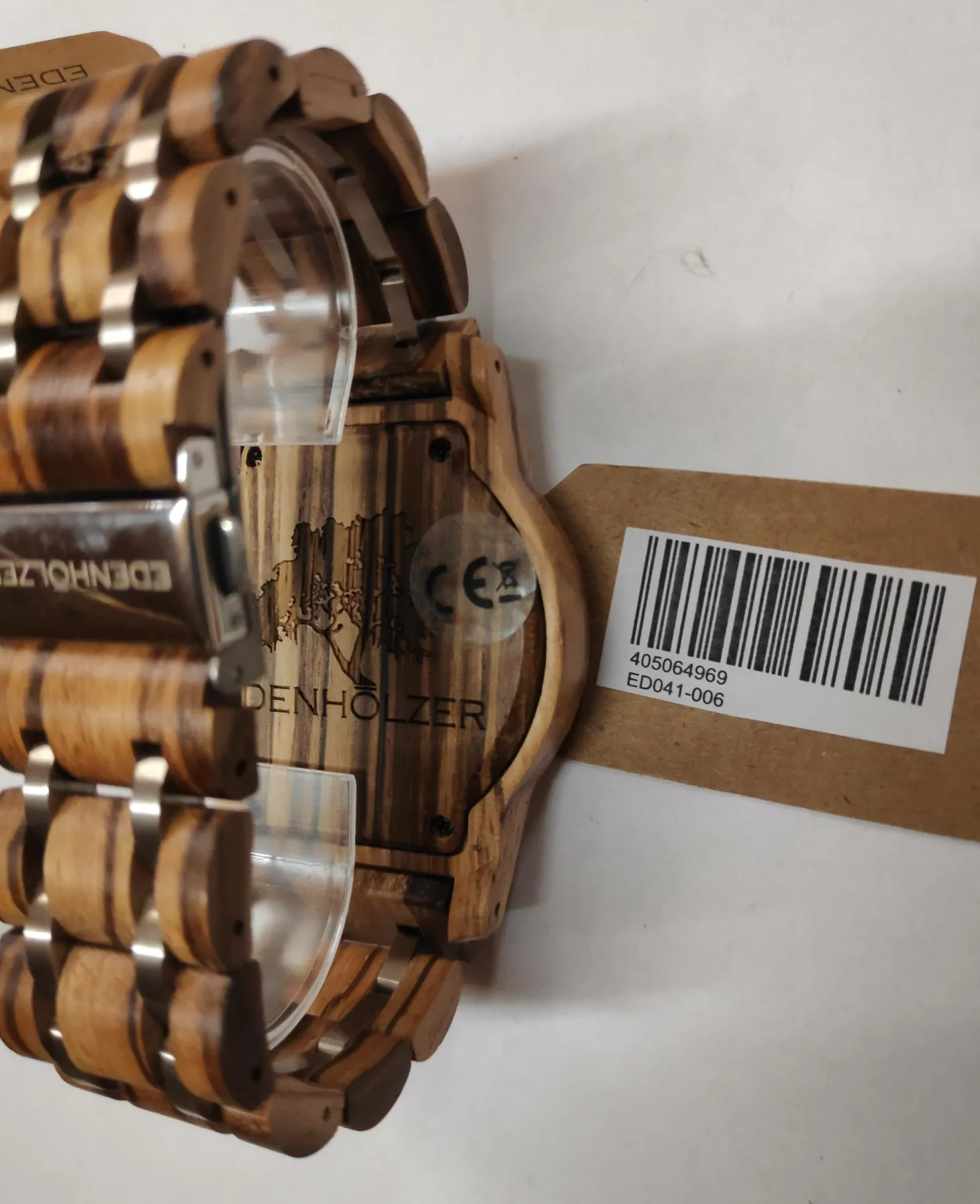 Edenhölzer Herren Armbanduhr Chronograph Hardlex Anegada Datumsanzeige