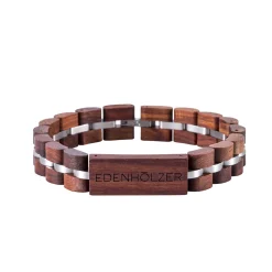 Edenhölzer Herren Damen Armband Holzarmband Sandelholz Logo braun