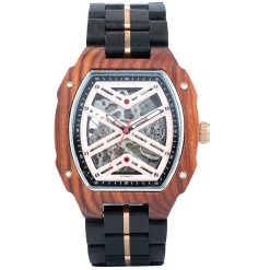 Edenhölzer Herren Holzuhr Skeleton Automatik Sal ED090-002