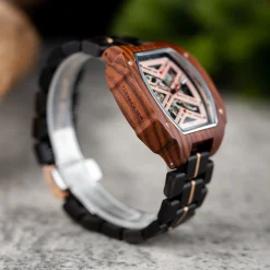 Edenhölzer Herren Holzuhr Skeleton Automatik Sal ED090-002