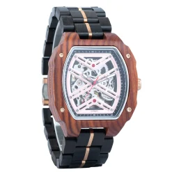 Edenhölzer Herren Holzuhr Skeleton Automatik Sal ED090-002