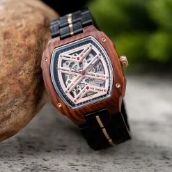 Edenhölzer Herren Holzuhr Skeleton Automatik Sal ED090-002