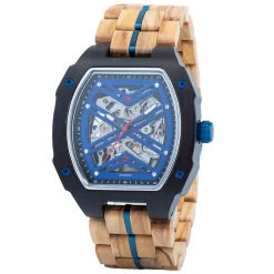 Edenhölzer Herren Holzuhr Skeleton Automatik Sal ED090-001