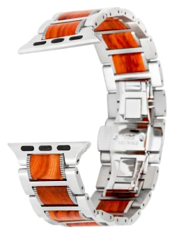 Edenhölzer Herren IWatch Armband Holzarmband Timor Sandelholz Edelstahl