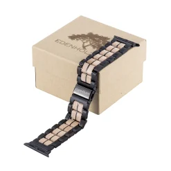 Edenhölzer Herren IWatch Armband Holzarmband Sandelholz Edelstahl