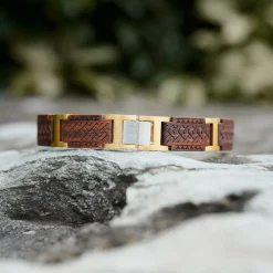 Edenhölzer Holzarmband Edelststahl Malhalla braun ED-C5040