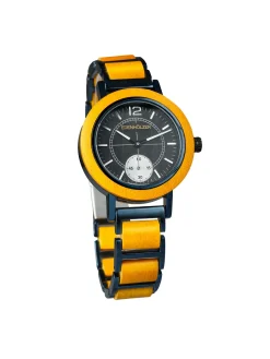 Edenhölzer Holzuhr Damen Armbanduhr Quarz Holzarmband Uhr Hardlex Nevis Natur