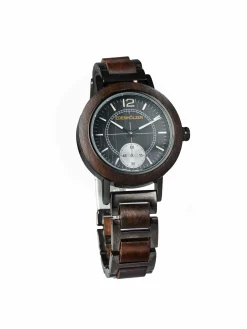 Edenhölzer Holzuhr Damen Armbanduhr Quarz Holzarmband Uhr Hardlex Bequia Natur