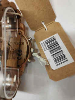 Edenhölzer Holzuhr Damen Armbanduhr Chronograph Holzarmbanduhr Bonaire Datumsanzeige