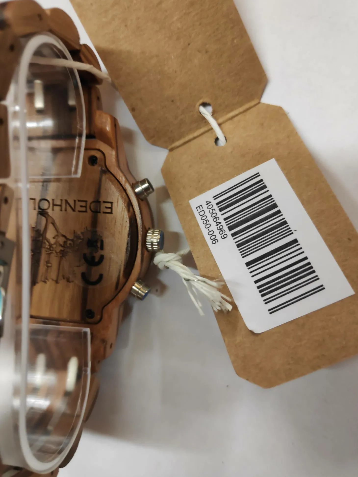 Edenhölzer Holzuhr Damen Armbanduhr Chronograph Holzarmbanduhr Bonaire Datumsanzeige