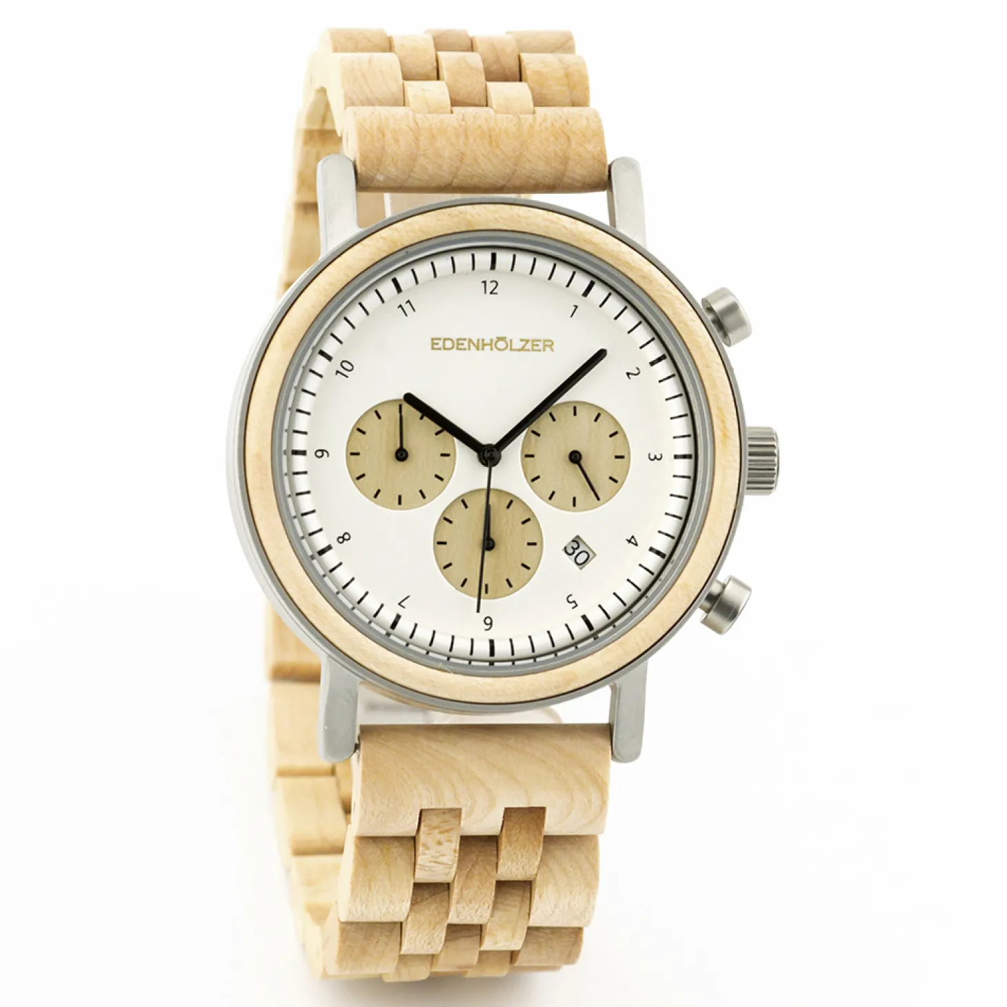 Edenhölzer Holzuhr Herren Armbanduhr Tasmanien Holzarmband ED093-003