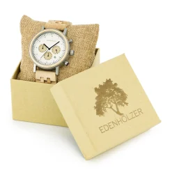 Edenhölzer Holzuhr Herren Armbanduhr Tasmanien Holzarmband ED093-003