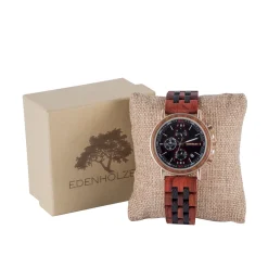 Edenhölzer Holzuhr Herren Armbanduhr Boracay Holzarmband ED091-005
