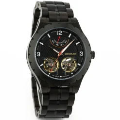 Edenhölzer Holzuhr Herren Armbanduhr Automatik Bougainville Holzarmband Datumsanzeige