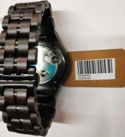 Edenhölzer Holzuhr Herren Armbanduhr Automatik Bougainville Holzarmband Datumsanzeige