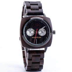 Edenhölzer Holzuhr Herren Armbanduhr Chronograph Cebu Holzarmband ED110-001