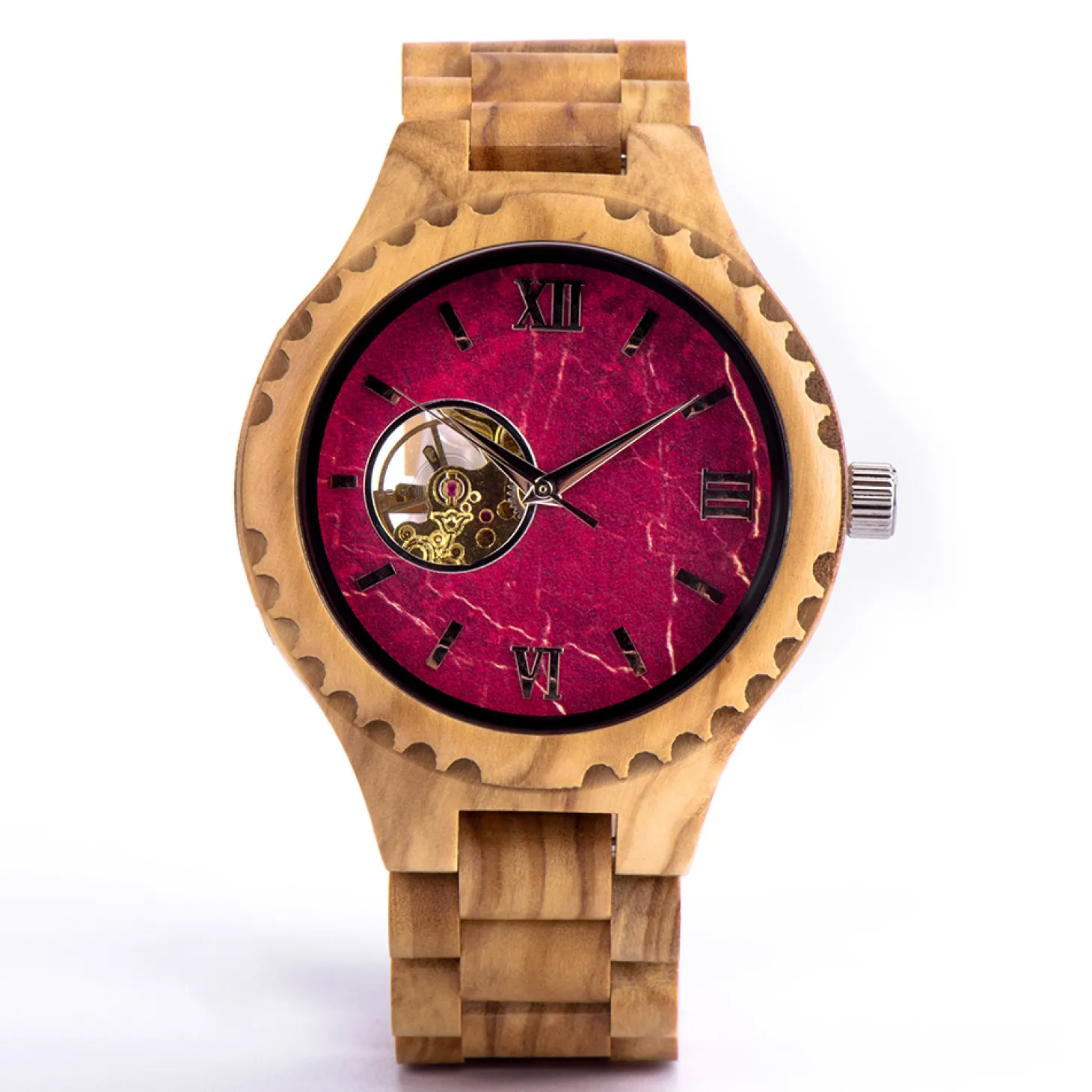 Edenhölzer Holzuhr Herren Armbanduhr Automatik Mistique Holzarmband