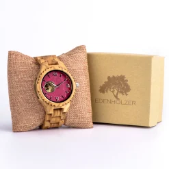 Edenhölzer Holzuhr Herren Armbanduhr Automatik Mistique Holzarmband
