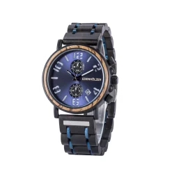 Edenhölzer Holzuhr Herren Armbanduhr Paulau Holzarmband ED090-005