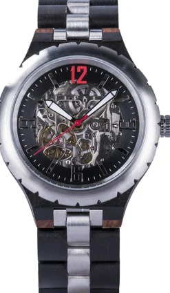 Edenhölzer Holzuhr Herren Armbanduhr Automatik Waiheke Holzarmband ED085-005