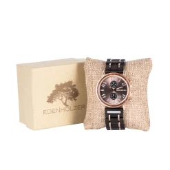 Edenhölzer Holzuhr Herren Armbanduhr Raiatea Holzarmband ED090-003