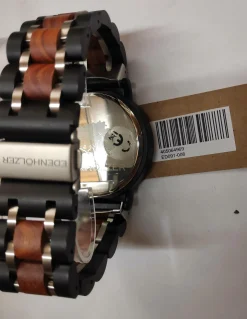 Edenhölzer Holzuhr Herren Armbanduhr Chronograph Madeira Holzarmband ED091-008