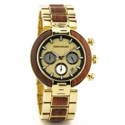 Edenhölzer Holzuhr Herren Armbanduhr Chronograph Sumba ED066-003