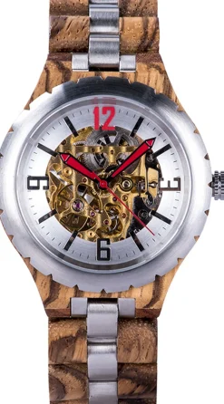 Edenhölzer Holzuhr Herren Armbanduhr Automatik Lombok Holzarmband ED086-005